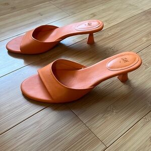 H&M orange kitten heeled sandals size 38 size 7.5